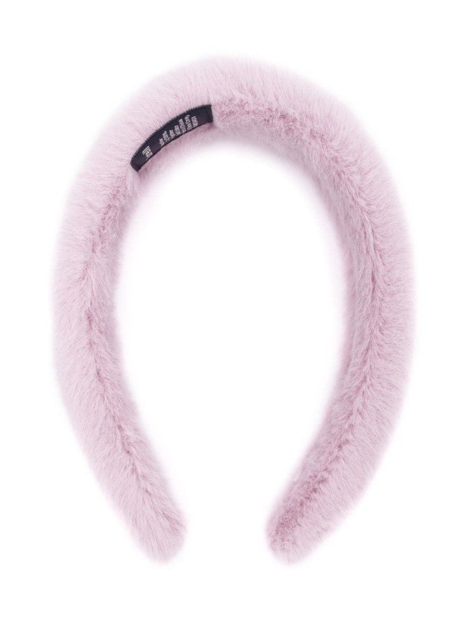 surell Faux Mink Hairband - Fluffy Fashion Accessory - Soft Luxury Headwear - Fake Acrylic Fur Fuzzy Headband (Lilac) - Image 1